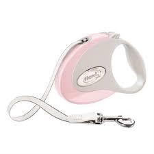 Flexi Style Pembe Şerit Otomatik Köpek Tasması 3 Mt Small