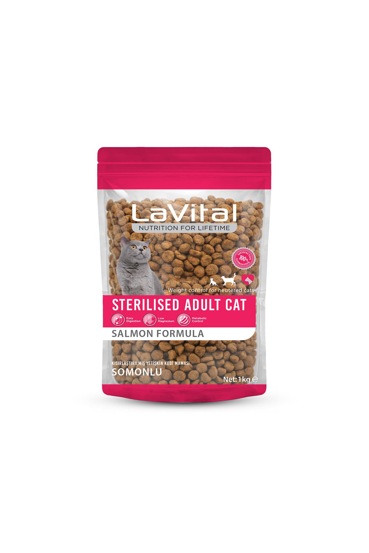 LaVital Somonlu Kısırlaştırılmış (Sterilised) Yetişkin Kedi Maması 1kg Skt:12/27
