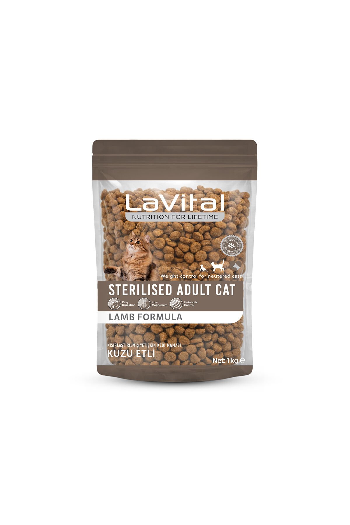 LaVital Kuzu Etli Kısırlaştırılmış (Sterilised)  Yetişkin Kedi Maması 1kg Skt:11/27