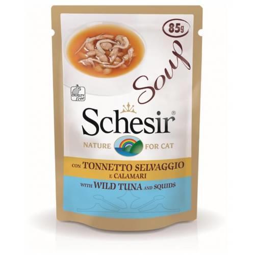 Schesir Ton Balıklı Kalamarlı Kedi Konservesi 85 Gr 20 Adet Skt:04/27 *230-C673