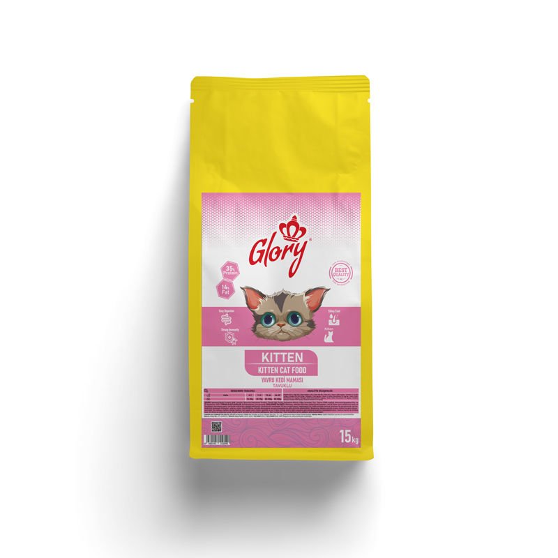 Glory Kitten Tavuklu Yavru Kedi Maması 15 Kg Skt:07/27