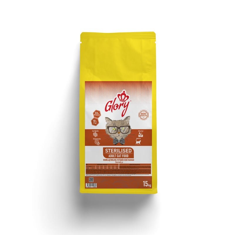 Glory Tavuklu Kısırlaştırılmış Kedi Maması 15 Kg Skt:07/27