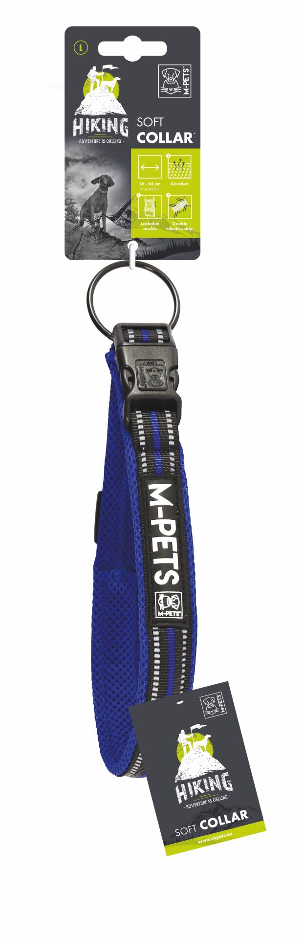 10825599 M-Pets Hıkıng Reflektörlü Soft Boyun Tasması Blue (L)