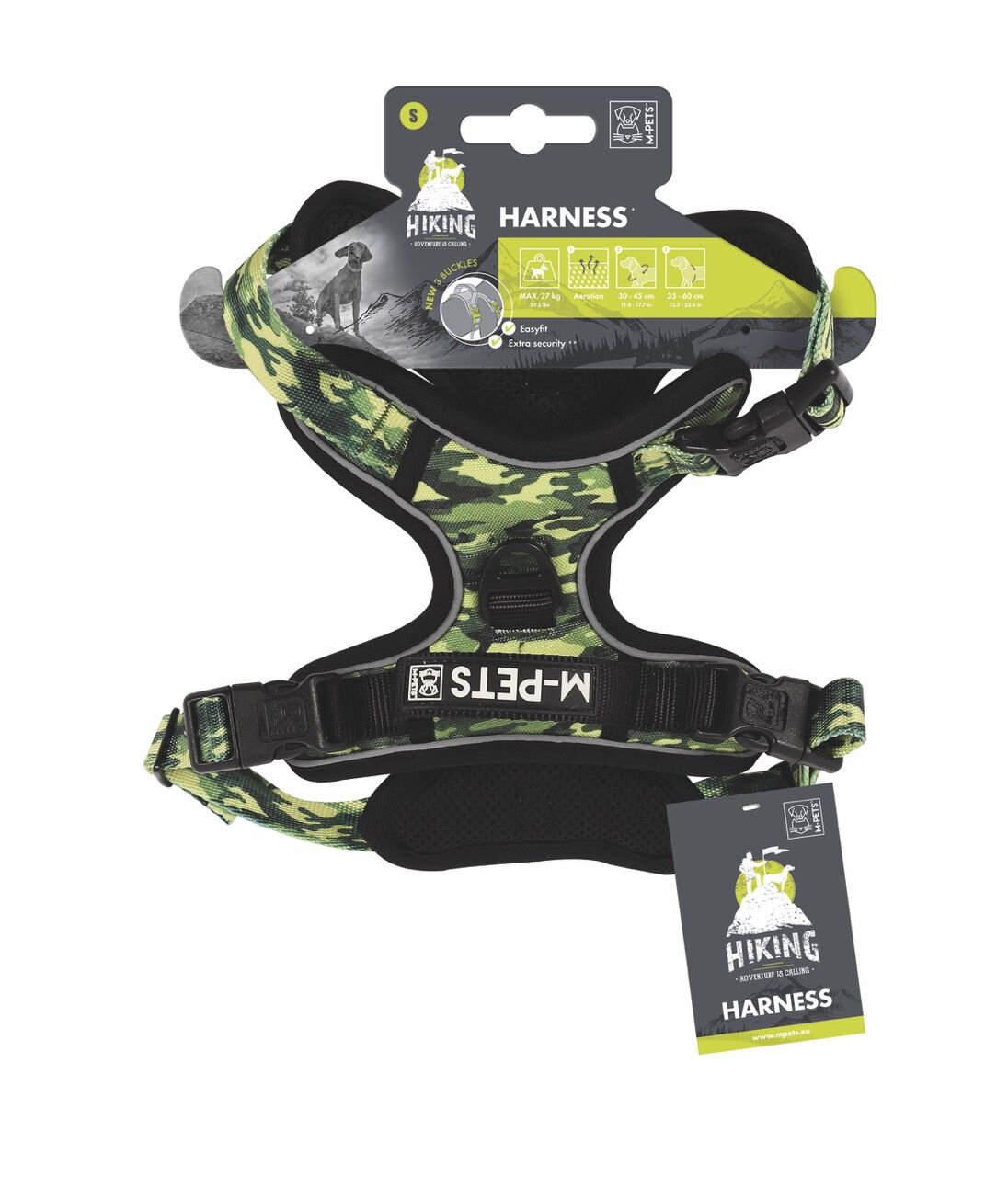 10829099 M-Pets Hıkıng Reflektörlü Soft Sırt Tasması Kamuflaj (S)