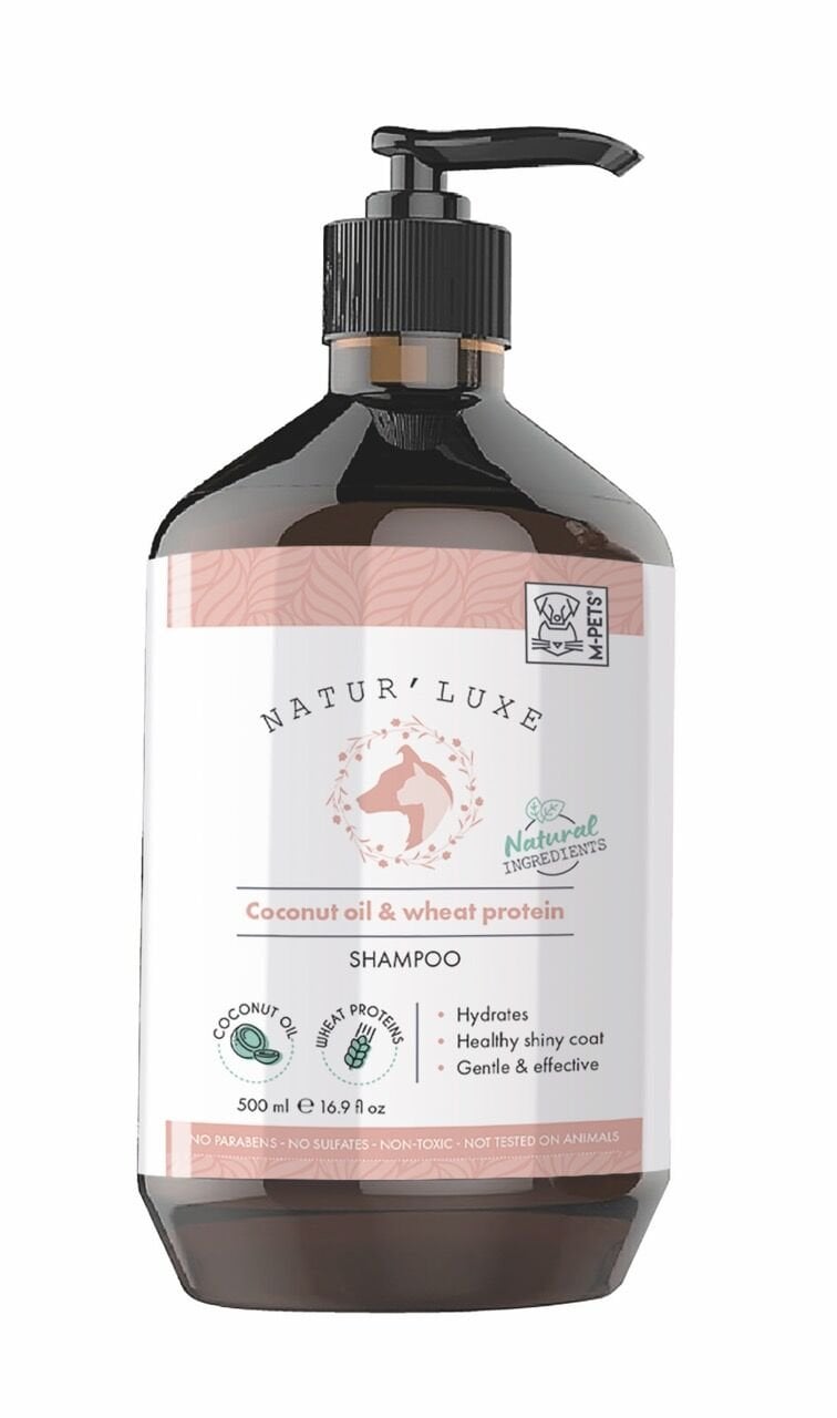 10172099 M-Pets Naturluxe Dog Shampoo Coconut Oil & Wheat Protein 500Ml Skt:03/28