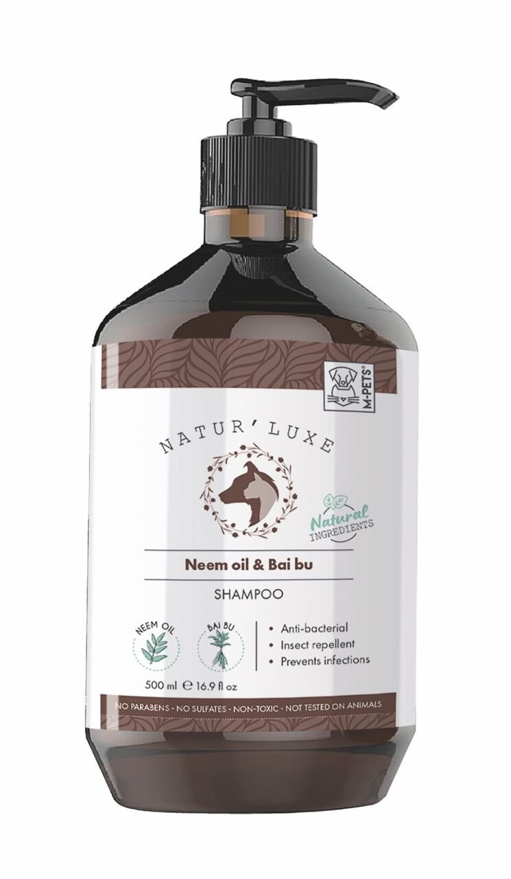 10172199 M-Pets Naturluxe Dog Shampoo Neem Oil & Bai Bu 500Ml Skt:03/28