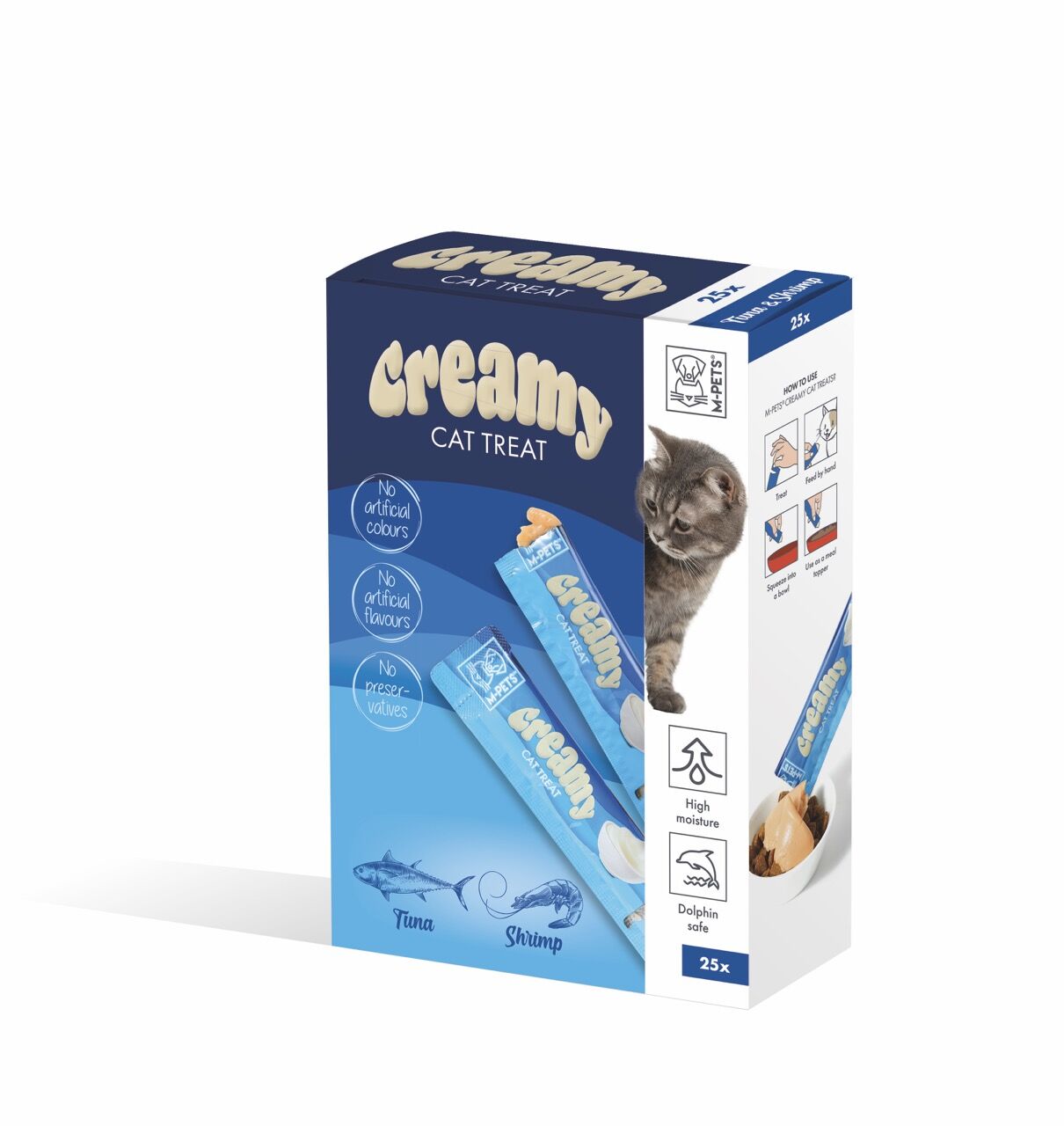 19049499 M-Pets Creamy Ton Balıklı Karidesli Kedi Ödülü 25X15Gr