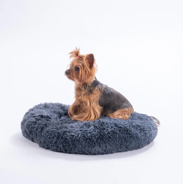 26657-Antrasit Donut Kedi Köpek Yatağı L