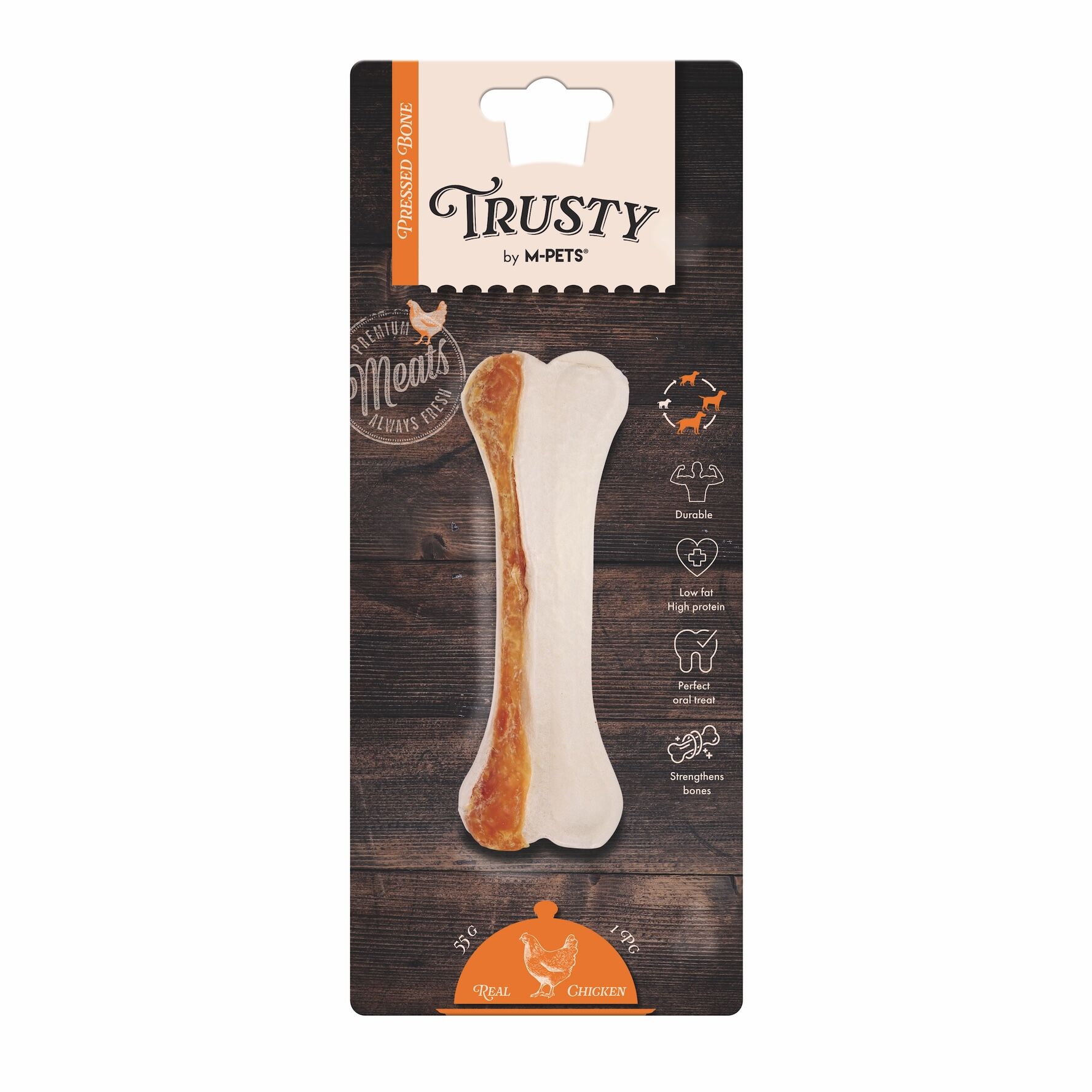 19046999 M-Pets Trusty Chıcken Press Kemik 55Gr/12,7Cm skt:02/27
