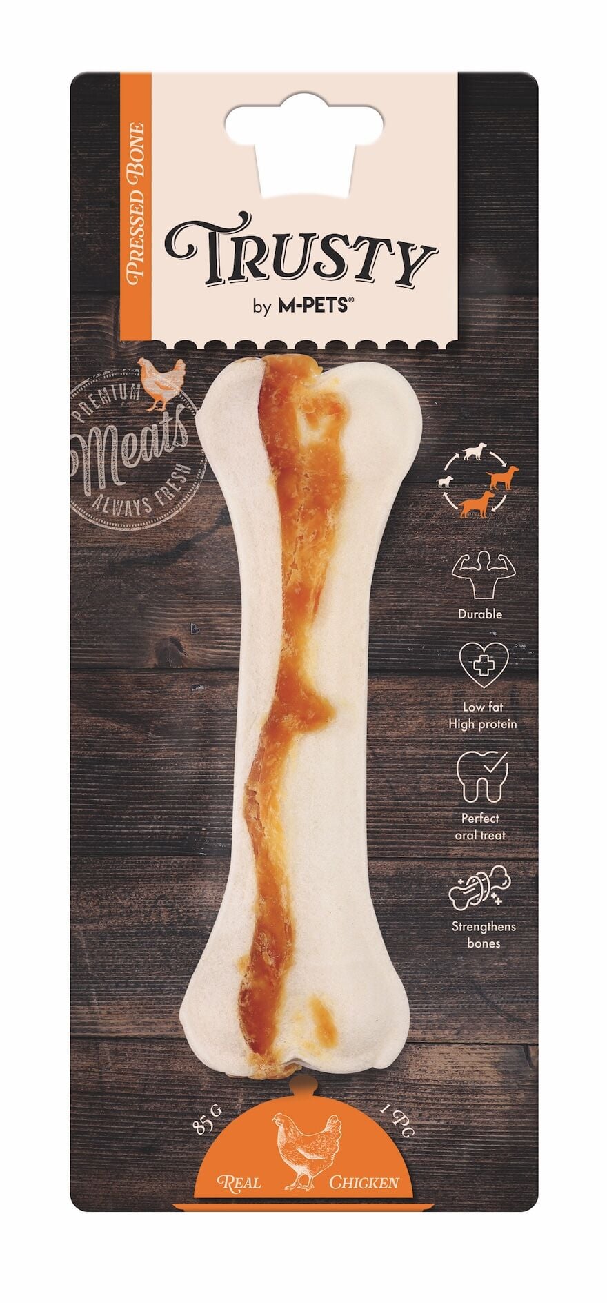 19047099 M-Pets Trusty Chıcken Press Kemik 85Gr/15,3Cm skt:02/27