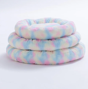 26658-Colourful-Renkli Donut Kedi Köpek Yatağı L