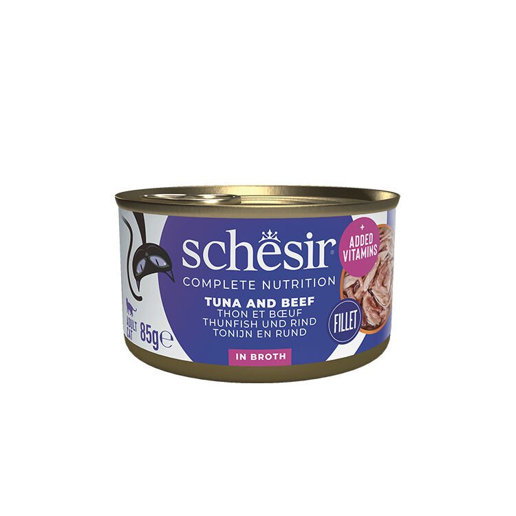Schesir Ton Balıklı Pirinçli Sığır Etli Kedi Konservesi 85 Gr 12 Adet ( C176 ) Skt:09/28