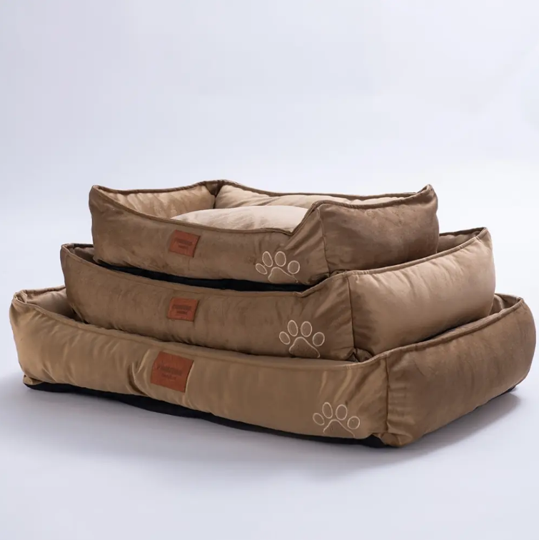 26661-Camel CosyNest Velvet Köpek Yatak Seti Köpek Yatağı ( S-M-L)