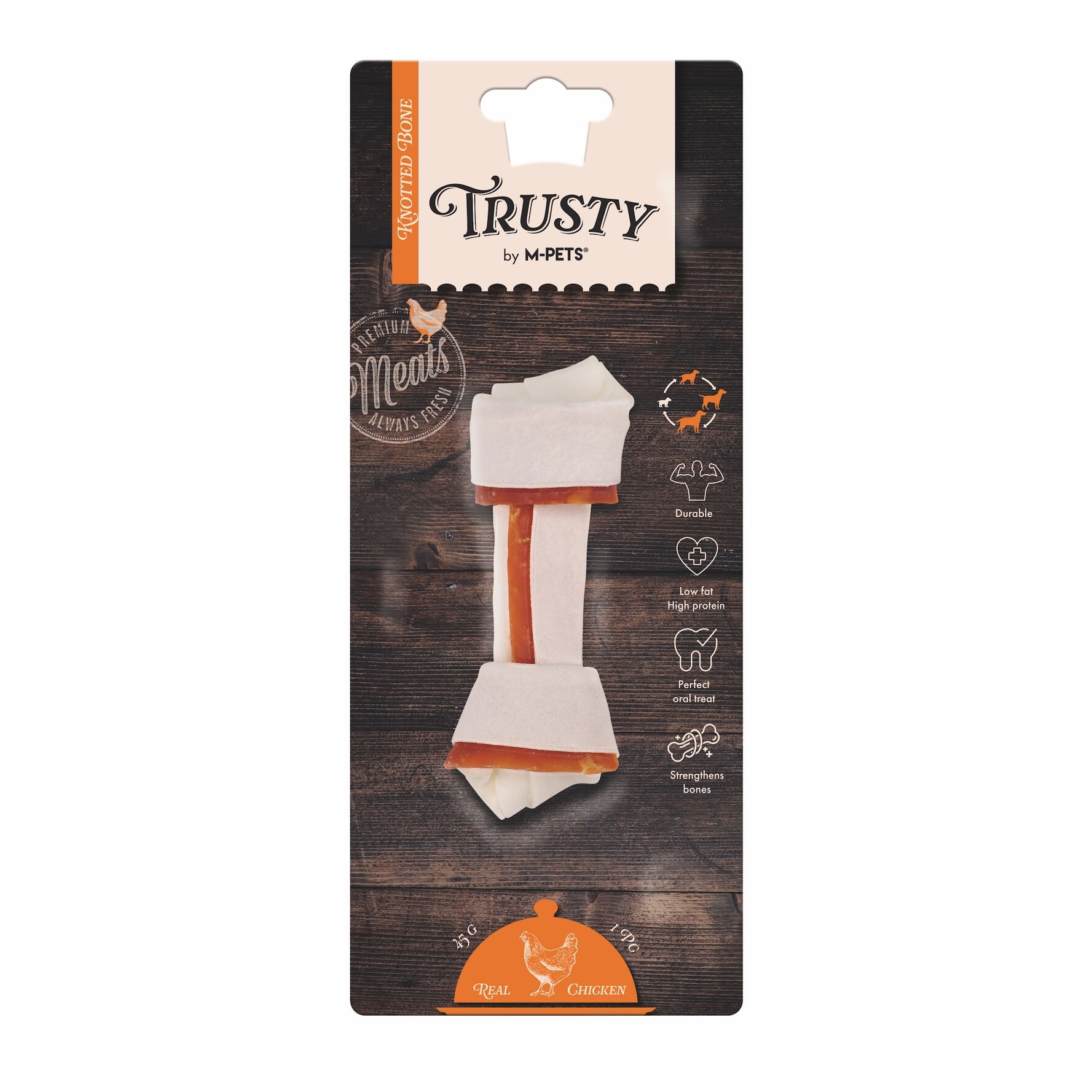 19046199 M-Pets Trusty Chıcken Düğümlü Kemik 45Gr/12,7Cm skt:02/27