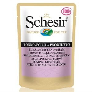 Schesir Tavuklu Jambonlu Pouch Kedi Konservesi 100 Gr 20 adet skt:12/24