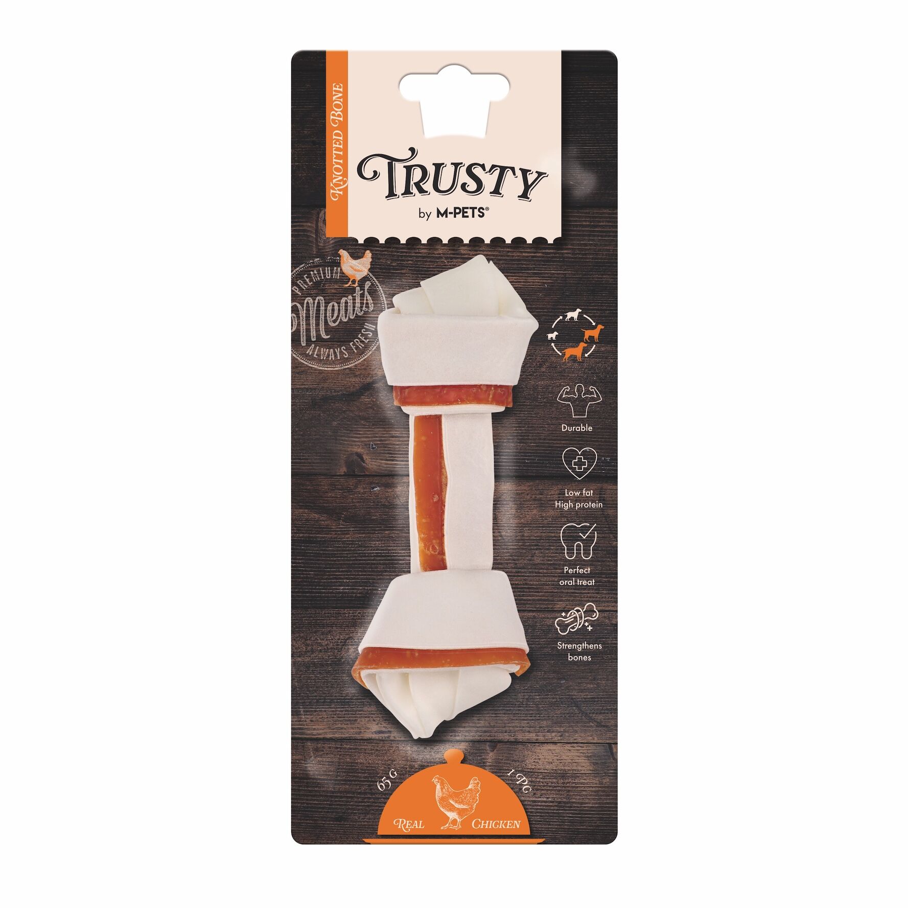 19046299 M-Pets Trusty Chıcken Düğümlü Kemik 65Gr/15,3Cm skt:02/27
