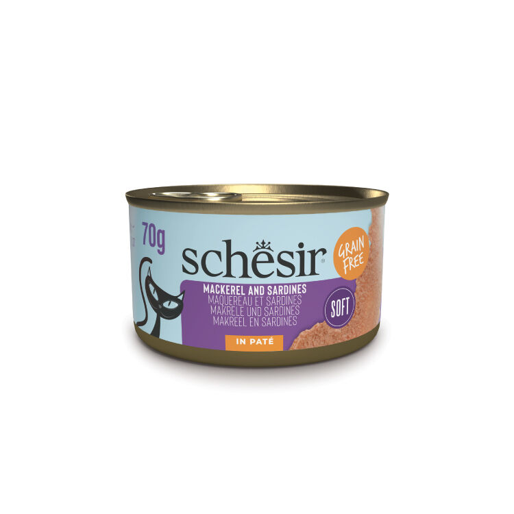 Schesir Tamamlayıcı Sardalya ile Uskumrulu Sos İçinde Kedi Konservesi 70g 12li Skt:07/27