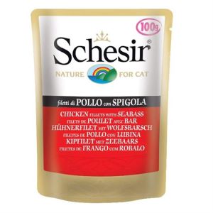 Schesir Tavuklu Levrekli Pouch Kedi Konservesi 100 Gr 20adet skt:10/24