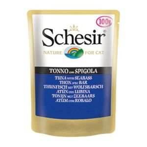 Schesir Pouch Ton Balıklı Ve Levrekli Kedi Konservesi 100 Gr 20 adet skt:11/24