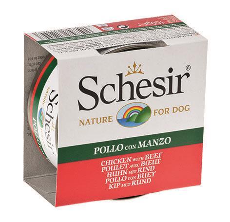 Schesir Tavuklu Ve Sığır Etli Yetişkin Köpek Konservesi 150 Gr 10 Adet Skt:07/27