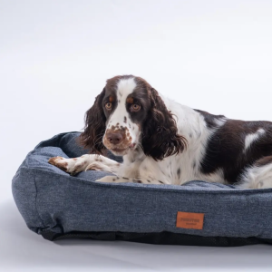 26664-Lacivert CosyNest Linen Köpek Yatak Seti Köpek Yatağı ( S-M-L)
