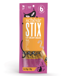 Schesir Stix Cat Creamy Tavuklu Kedi Ödülü 6x15 Gr 12 Adet