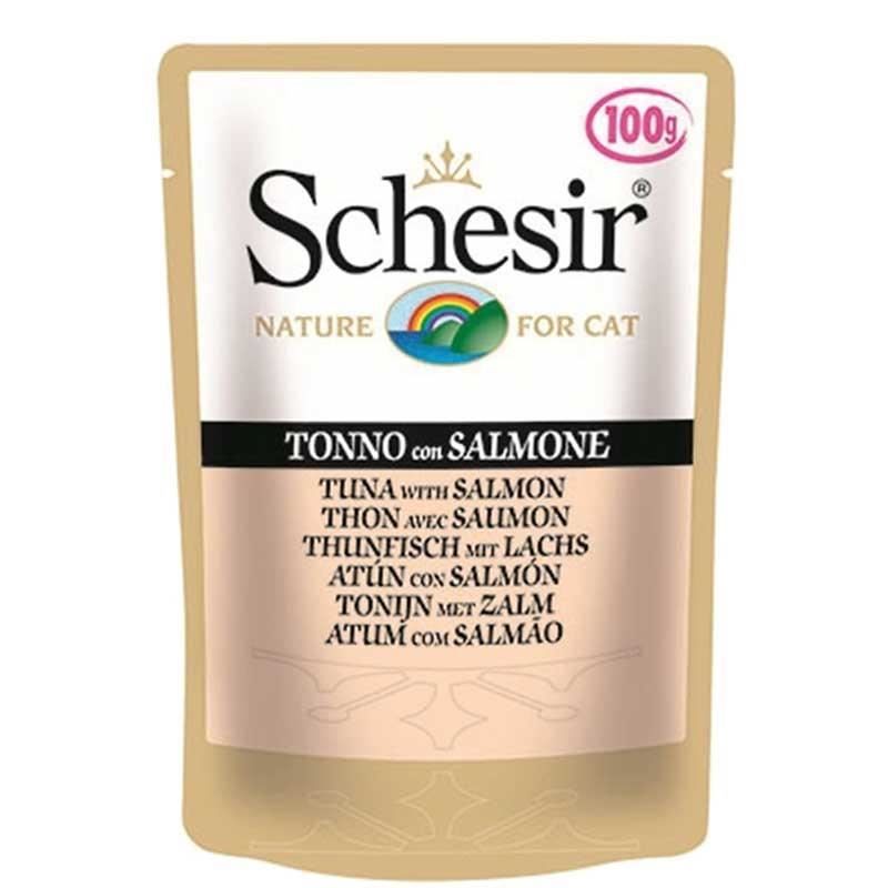 Schesir Pouch Ton Balıklı Ve Somonlu Kedi Konservesi 100 Gr 20 adet skt:10/24