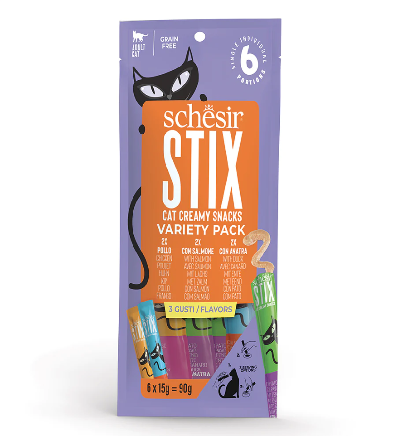 Schesir Stix Cat Creamy Karışık Kedi Ödülü 6x15 Gr 12 Adet