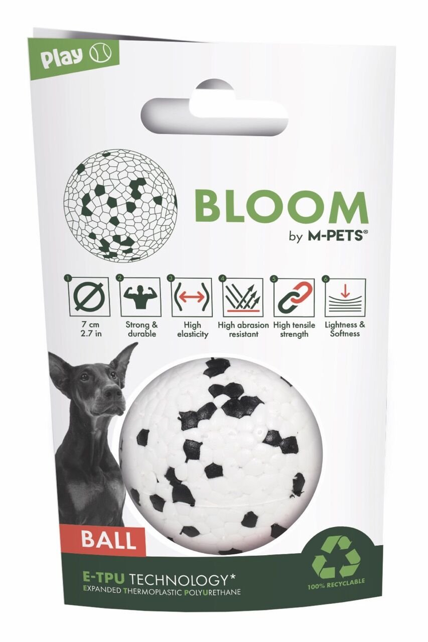 10643499 M-Pets Bloom Ball Oyun Topu Parçalanmaz White/Black