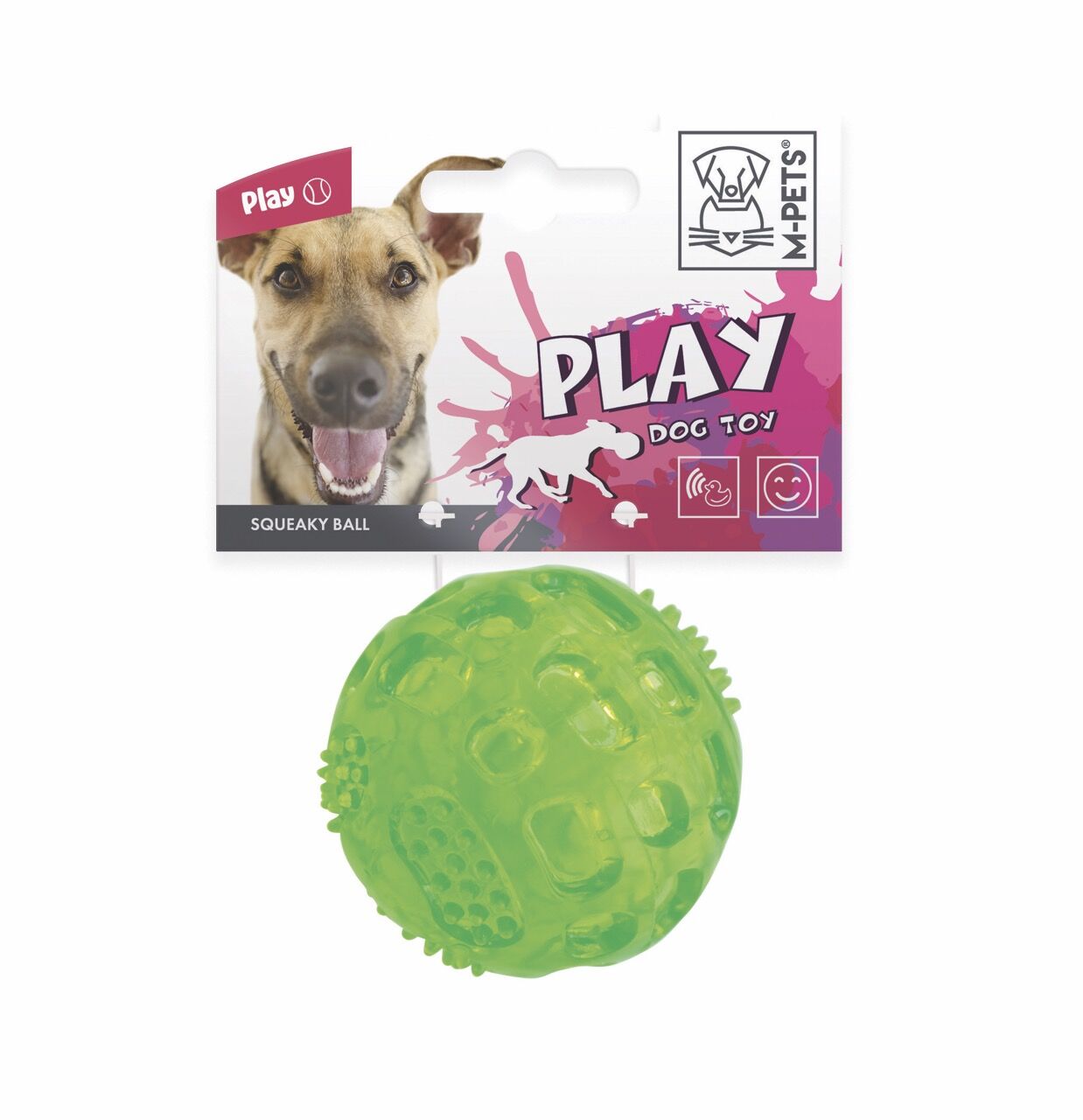 10608499-M-Pets Squeaky Köpekler İçin Oyun Topu Green 6,3Cm