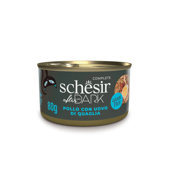 Schesir AfterDark Cat Tavuk ve Bıldırcın Yumurtası 80 Gr 12 Adet Skt:04/27
