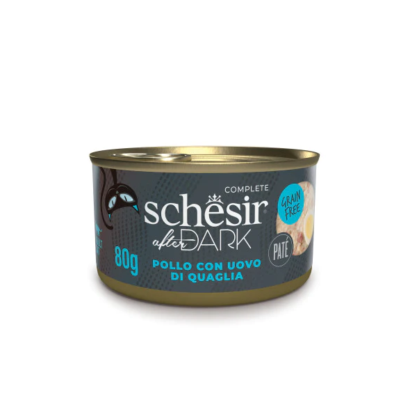 Schesir AfterDark Cat Pate Tavuk ve Bıldırcın Yumurtası 80 Gr 12 Adet Skt:07/27