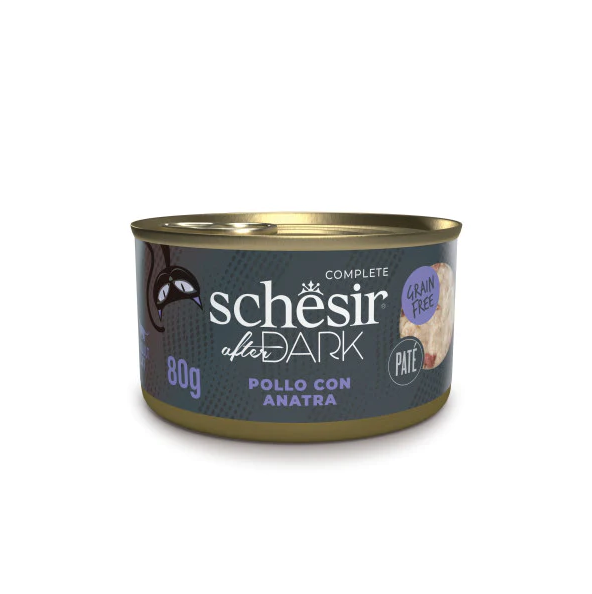 Schesir AfterDark Cat Pate Tavuk ve Ördek 80 Gr 12 Adet Skt:09/26