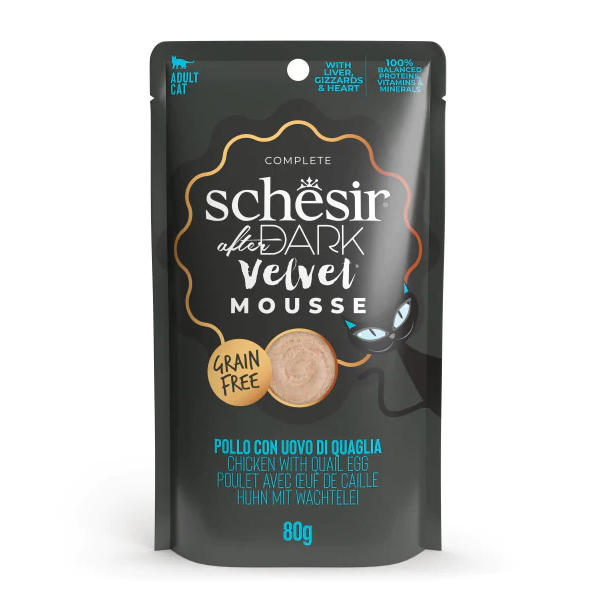 Schesir AfterDark Cat Pouch Tavuk ve Bıldırcın Yumurtası 80 Gr 12 Adet Skt:06/26