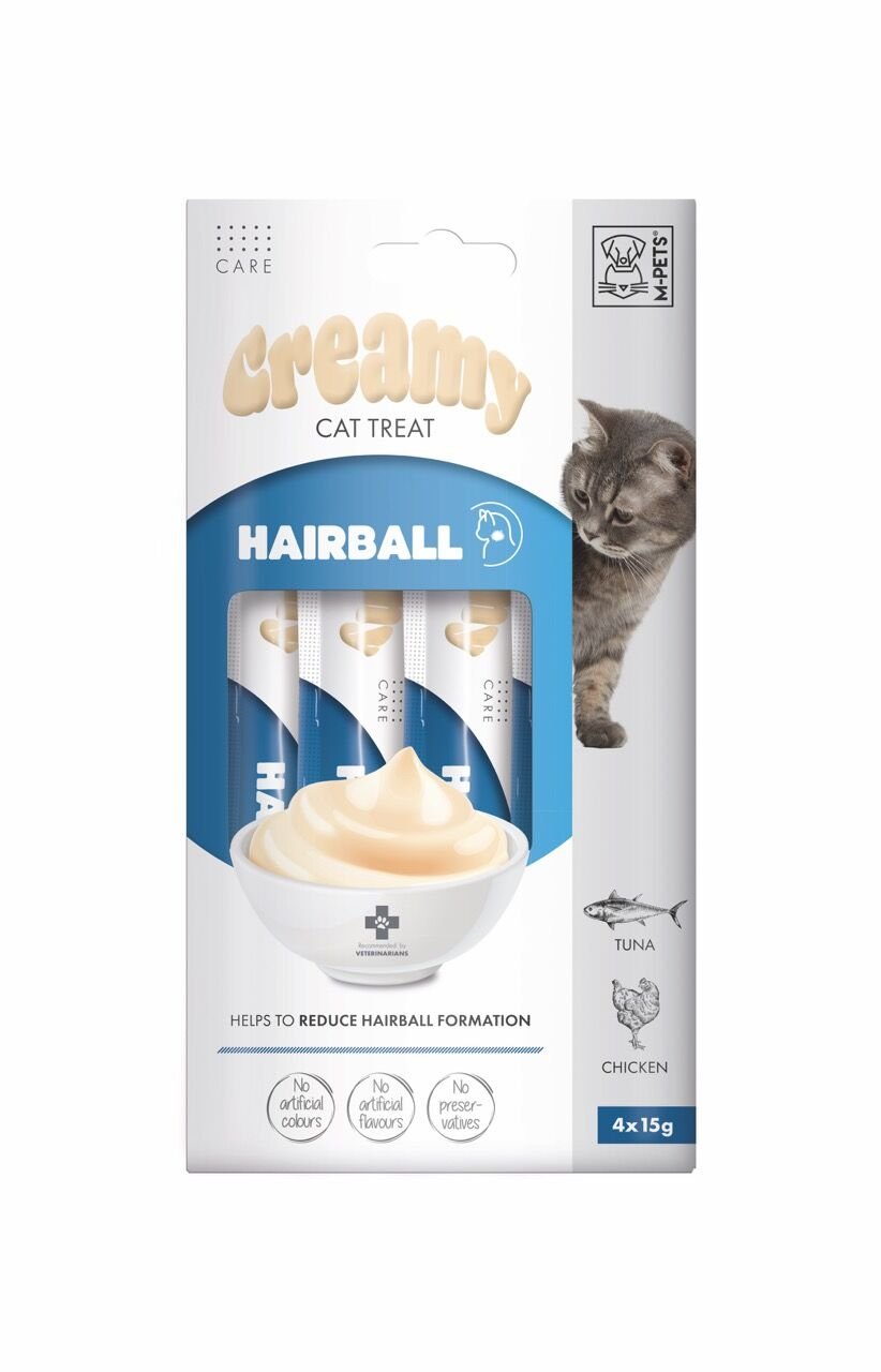 19049699 M-Pets Haırball Fonksiyonel Creamy Kedi Ödülü 4X15Gr skt:10/27