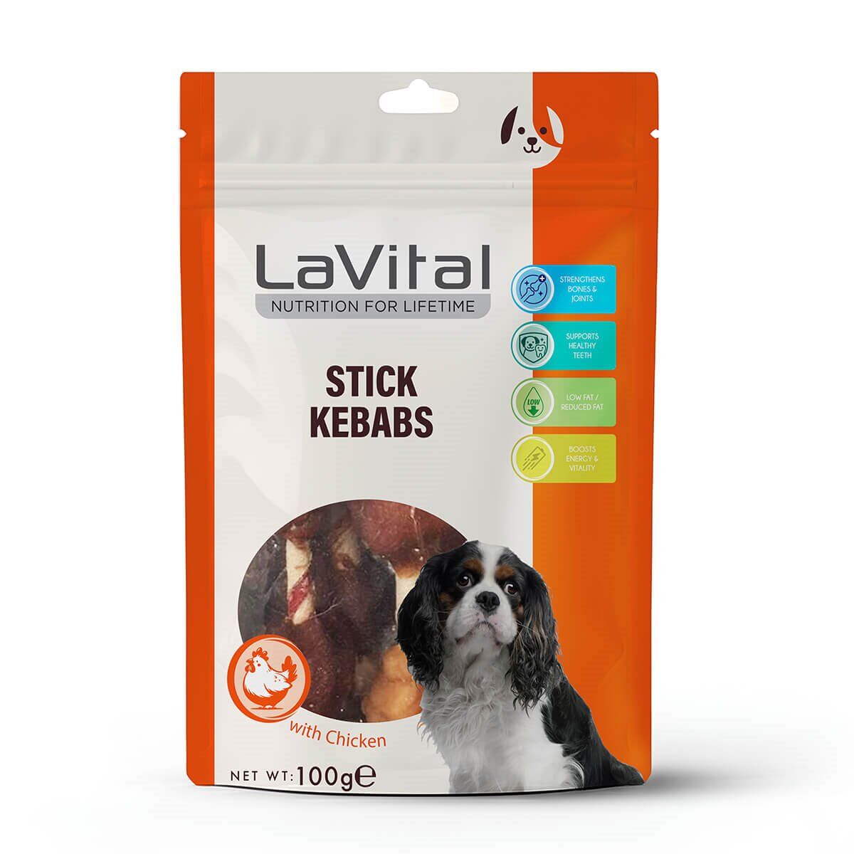 LaVital Köpek Ödül Maması Ördek Etli veTavuk Ciğerli Kebap 100g 12li Skt:02/28