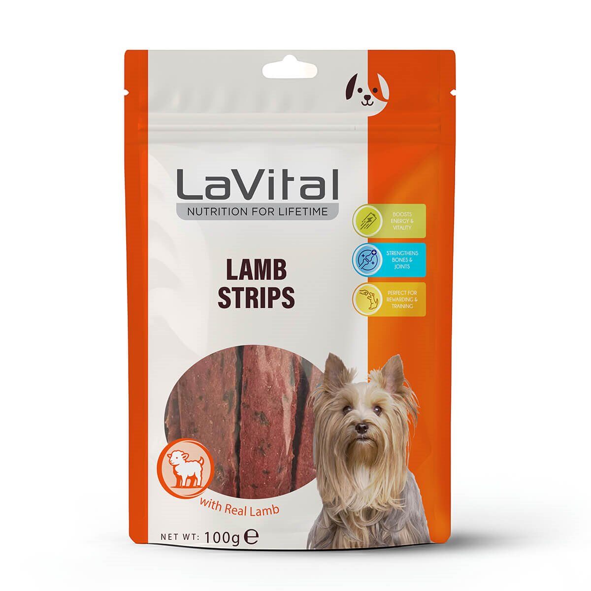 LaVital Köpek Ödül Maması Kuzu Etli Şerit 100g 12li Skt:02/28