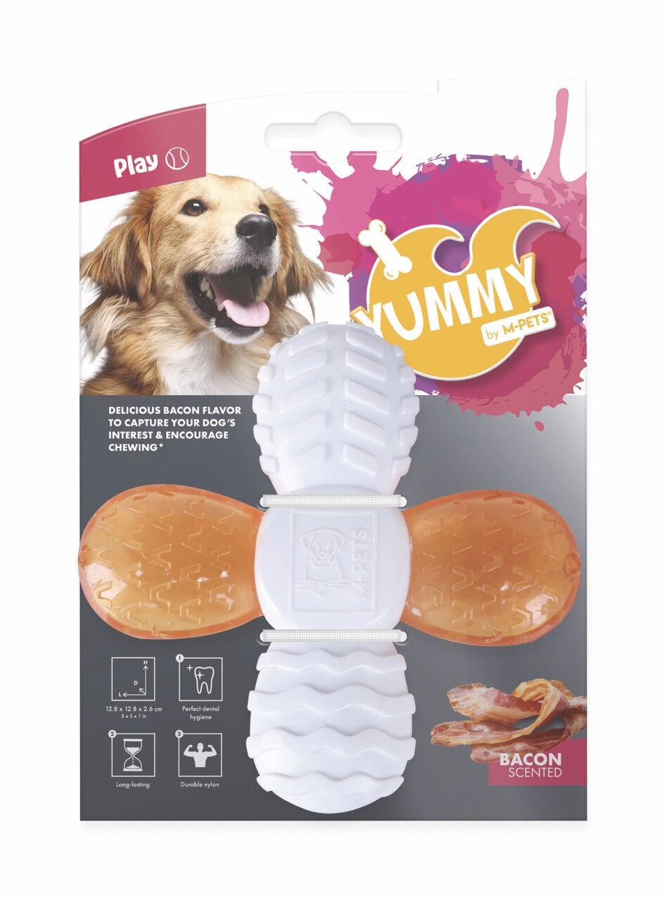 10635399 M-Pets Yummy Cross Et Aromalı Kauçuk Köpek Oyuncağı