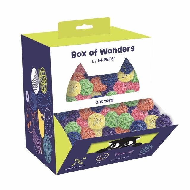20602999 M-Pets Wonders Rattan Ball Kedi Oyuncağı 110Lu Dısplay