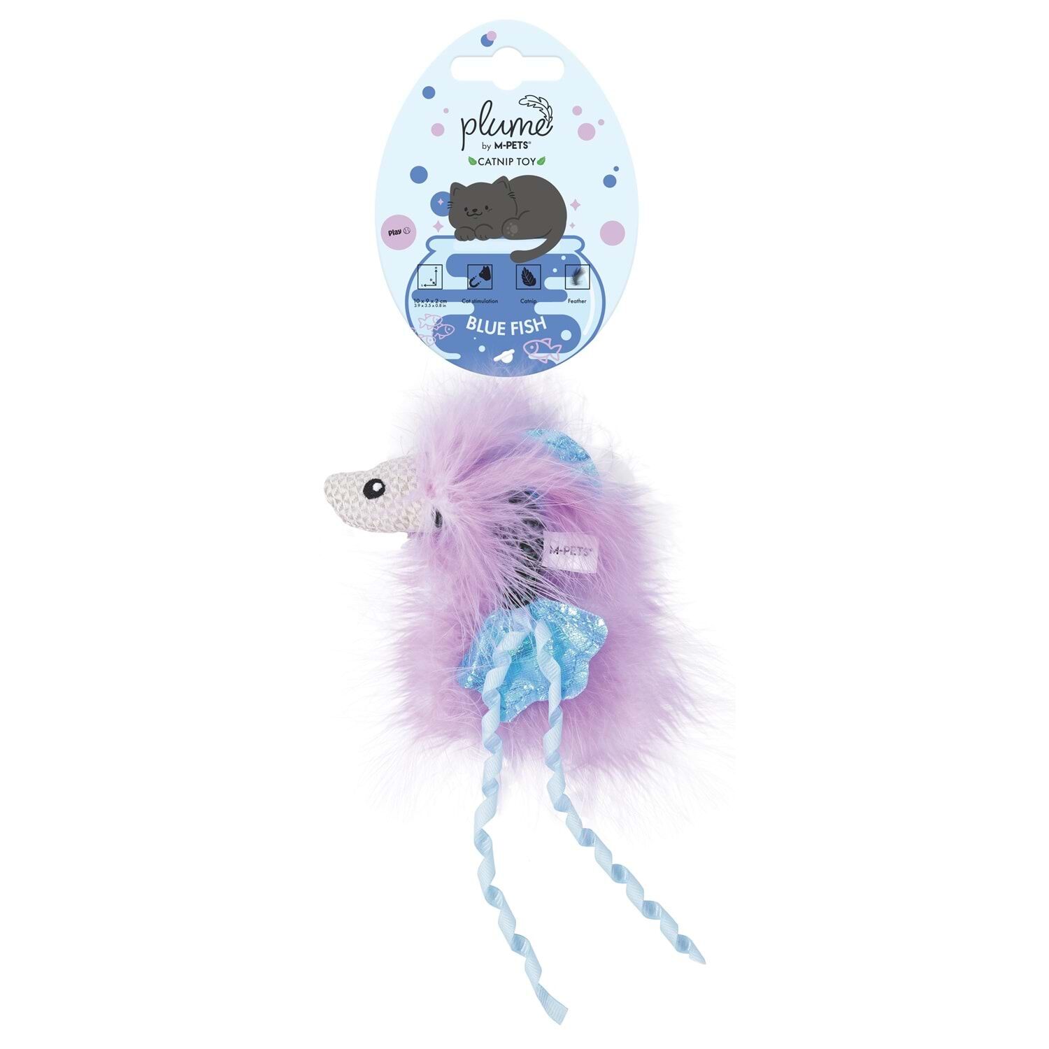 20654899 M-Pets Plume Mavi Balık Catnipli Kedi Oyuncağı