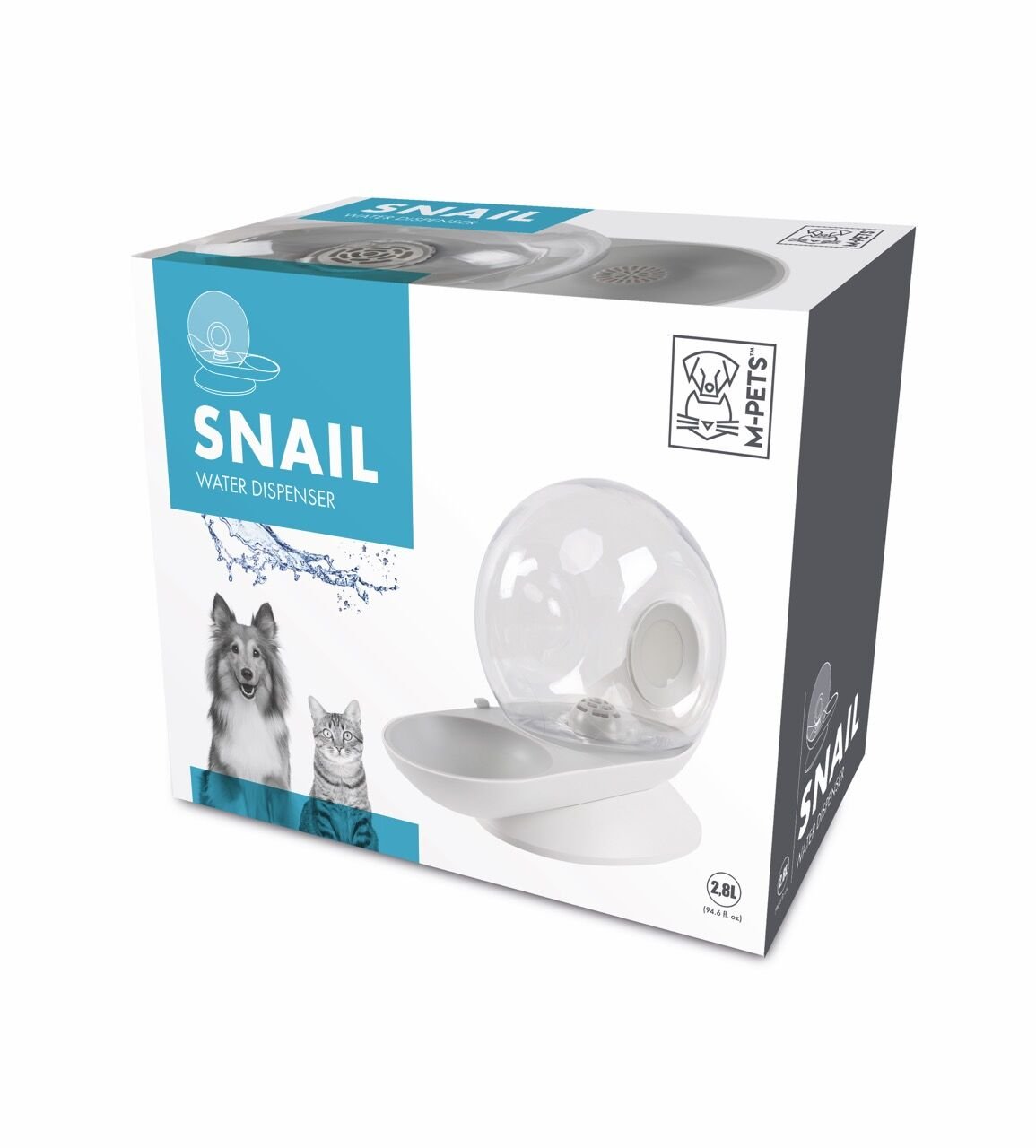 60500599 M-Pets Snaıl Hazneli Su Kabı White 2800Ml