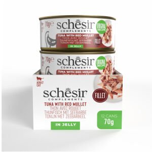 Schesir Ton ve Barbun Balıklı Jöle İçinde Kedi Konservesi 70g 12 li skt:05/28