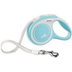Flexi New Comfort Açık Mavi Şerit Köpek Otomatik Tasması 5 Mt Medium