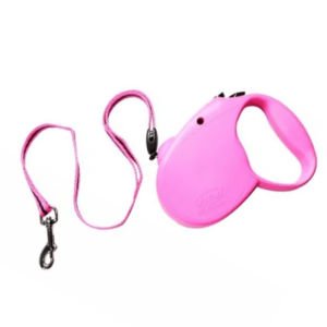 Flexi Standart Pembe İp Otomatik Köpek Tasması 5 Mt Medium