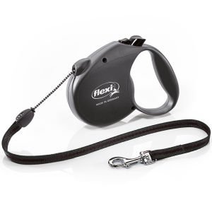 Flexi Standart Siyah İp Otomatik Köpek Tasması 5 Mt Large