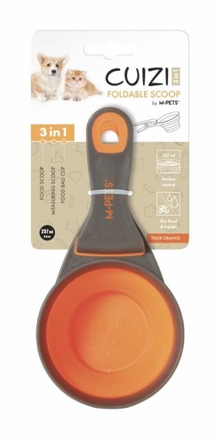 60502299 M-Pets Cuızı 3İn1 Fonksiyonel Mama Ölçü Kabı 237Ml Orange