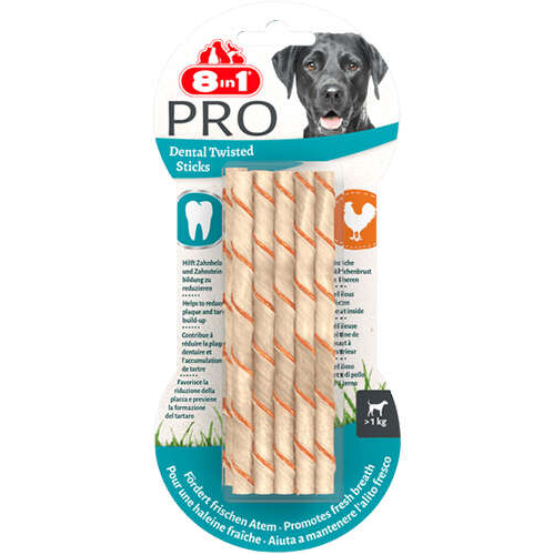 8 In 1 Delight Pro Dental Twist Sticks Köpek Çiğneme Kemiği 6lı Skt: 08/27
