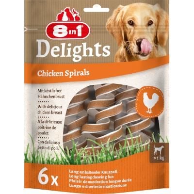 8 in 1 Smart Delights Chicken Spirals Tavuklu Burgu Köpek Ödülü 6lı SKT:10/27