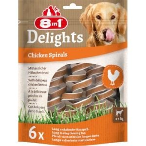 8 in 1 Smart Delights Chicken Spirals Tavuklu Burgu Köpek Ödülü 6lı SKT:02/27