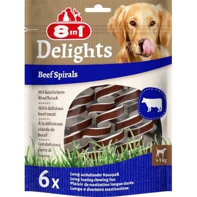 8 in 1 Smart Delights Beef Spirals Biftekli Burgu Köpek Ödülü 6 lı SKT:05/25